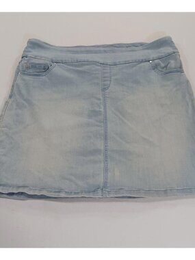 Blue Pull-On Stretch Mini Skirt